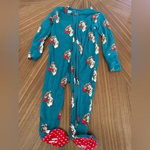 Posh Peanut Teal and Red Tiger Print Footie